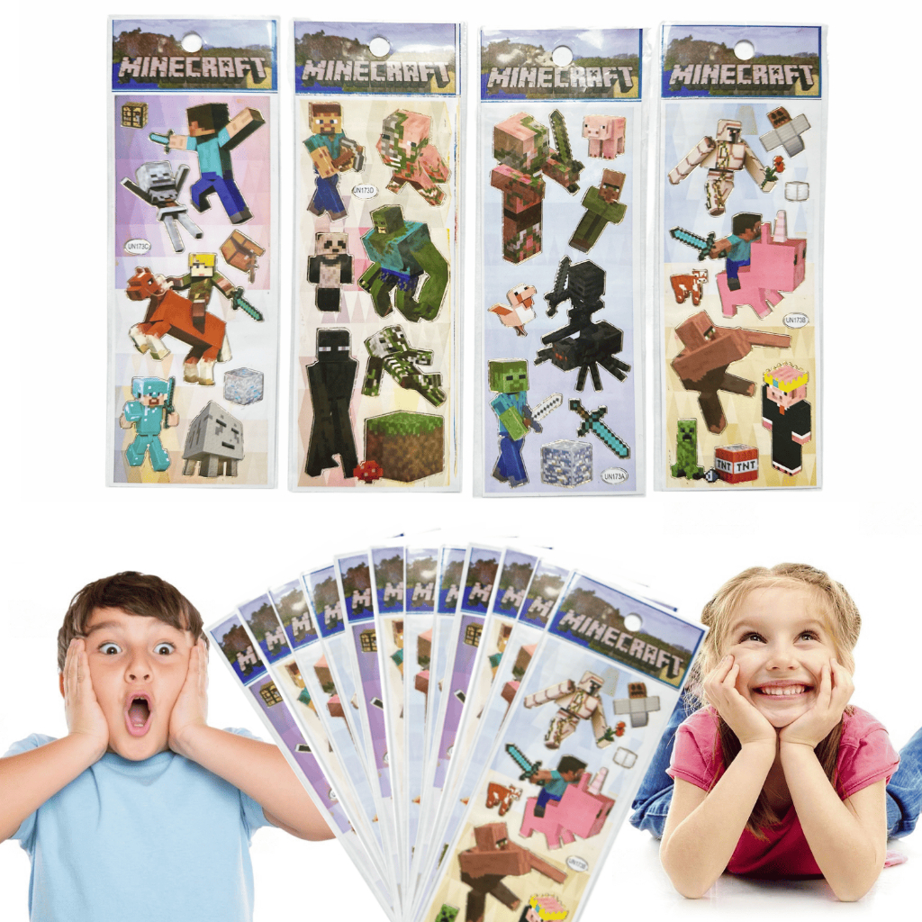 50/100/150 Cartelas Minecraft Adesivo Infantil Menino Menina Lembrancinha Escola Sticker Atacado