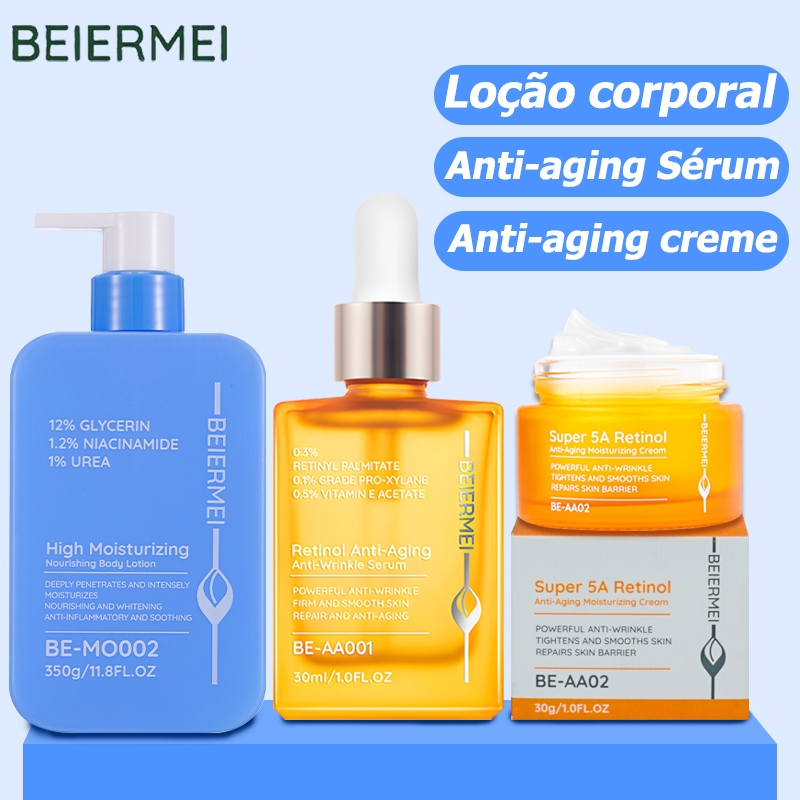 Kit Anti-aging Sérum Anti-aging creme Loção corporal em Oferta na Shopee