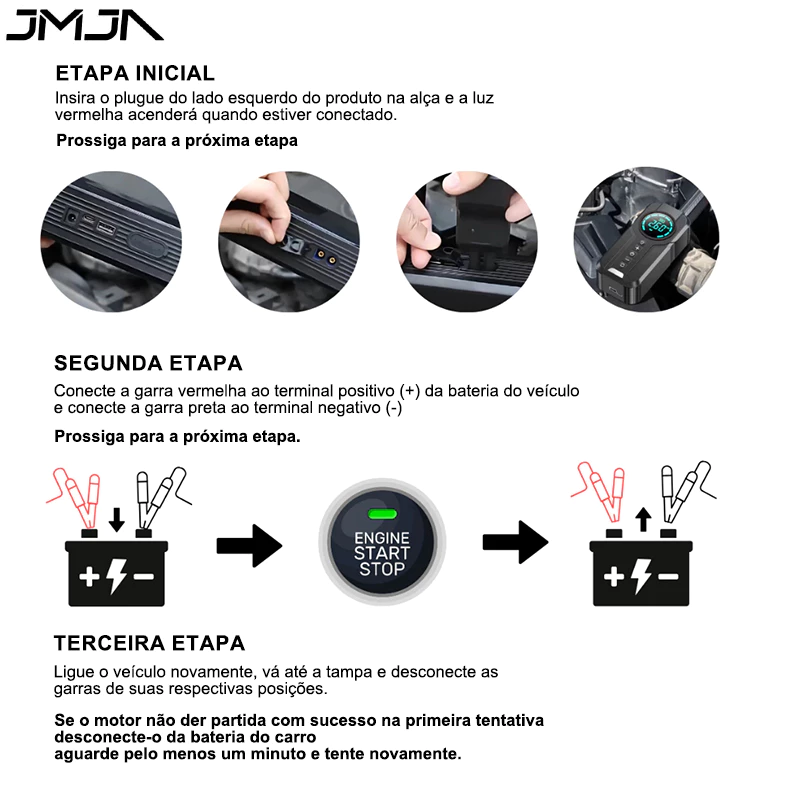 Compressor de Ar Portátil JMJN 7 em 1 12V — foto 4