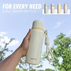 WATERSY 500ml Garrafa Térmica liso espacial Quente & Frio Com Isolamento Térmico