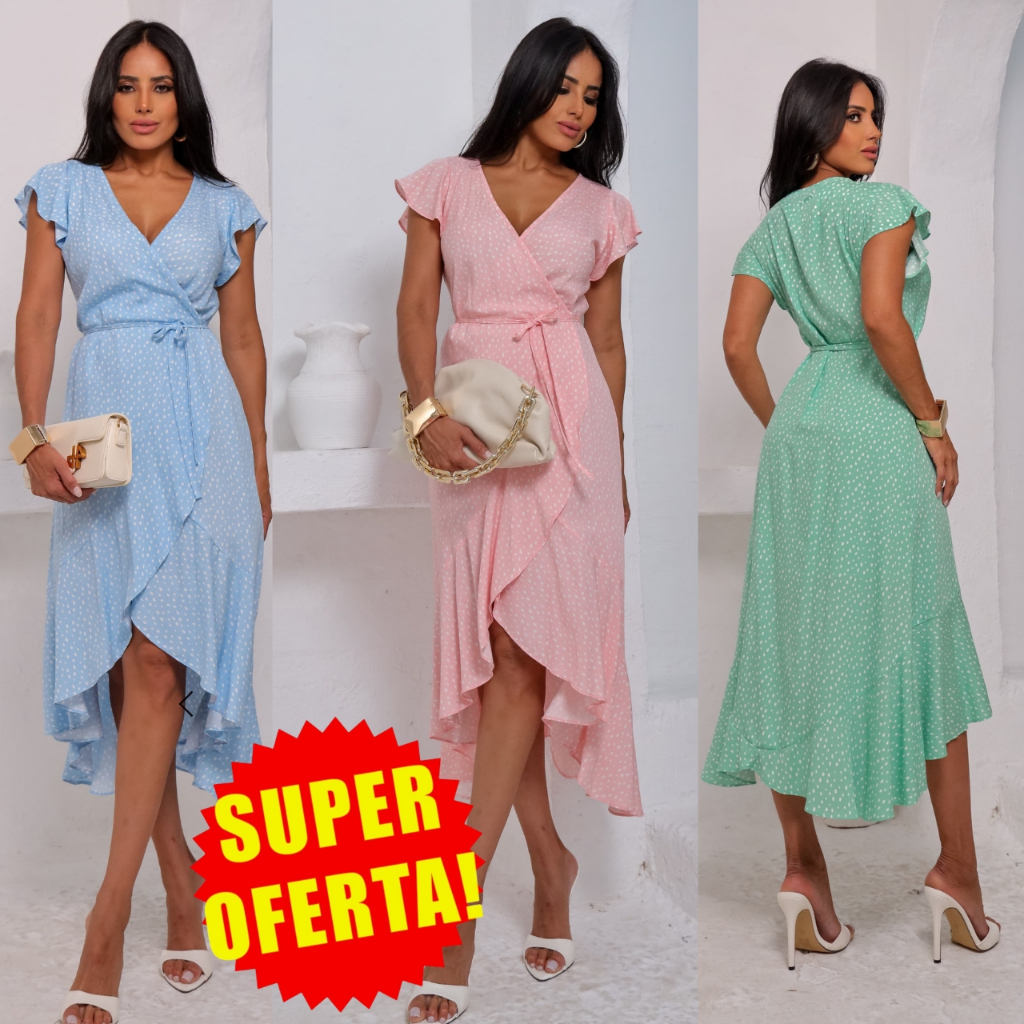 Vestido Envelope Midi Casual na Black Friday 2025 | BuscaProdutos