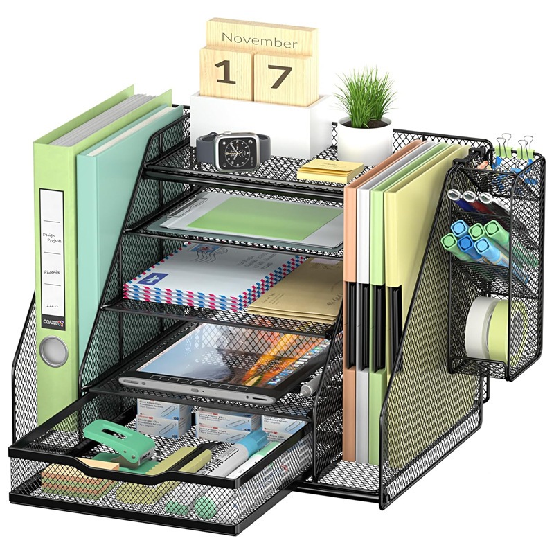 Rack De Armazenamento De Mesa Multicamadas Para Escritório, Tipo Gaveta, Para Arquivo