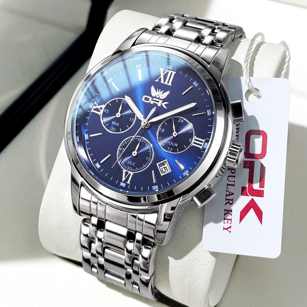 OPK Relógio Masculino Casual Em Aço Inoxidável À Prova De Água E Luminoso-Original 6047