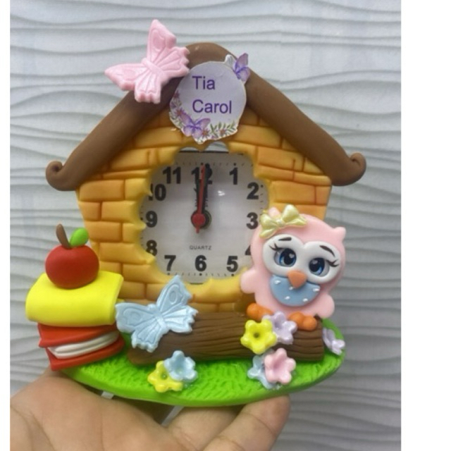 Relógio de biscuit personalizado de coruja        Ótimo presente  // Para o dia dos professores biscuit