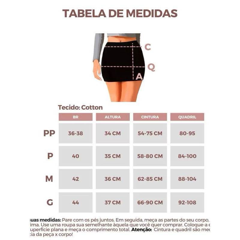 Saia Curta Feminina gringa Suplex CURTA MODELA O CORPO ALTA ELASTICIDADE modinha tubinho — imagem 2 de 2