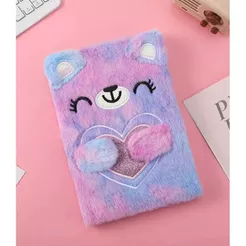 Caderno Pelúcia Kawaii Fofo Diário Agenda Tiedye Infantil