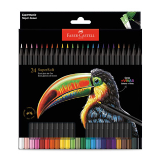Lápis de Cor SuperSoft 24 Cores Faber-Castell em Oferta na Shopee