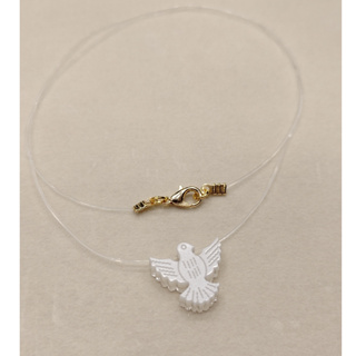 Colar Nylon Invisível Pingente Divino Espírito Santo em Madrepérola - Folheadas a Ouro 18k em Oferta na Shopee