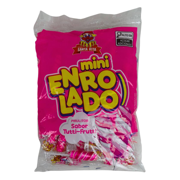 Mini Pirulito Rabinho Enrolado Rosa 300g Santa Rita