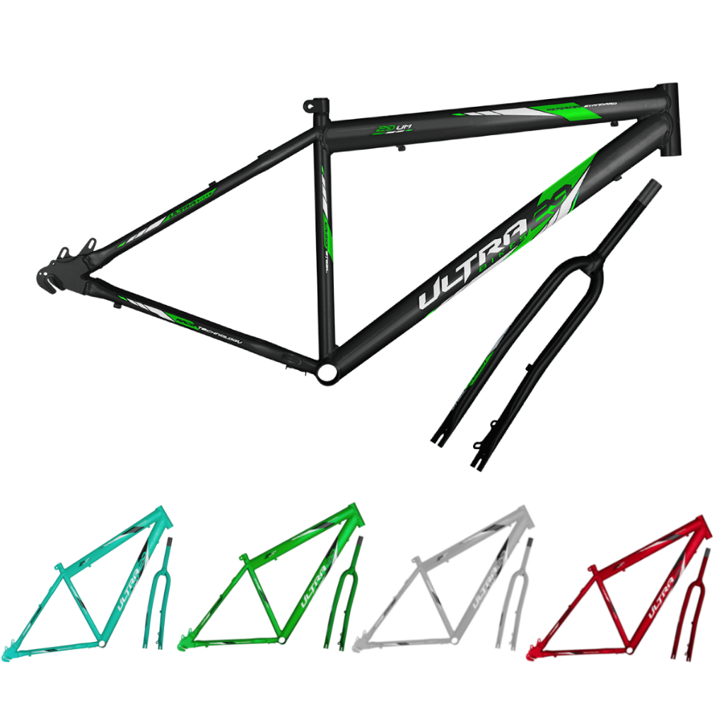 Kit Quadro E Garfo Aro 29 Modelo Freio A Disco Mtb Motorizada Elétrica Aço Carbono Quadro 18 POL