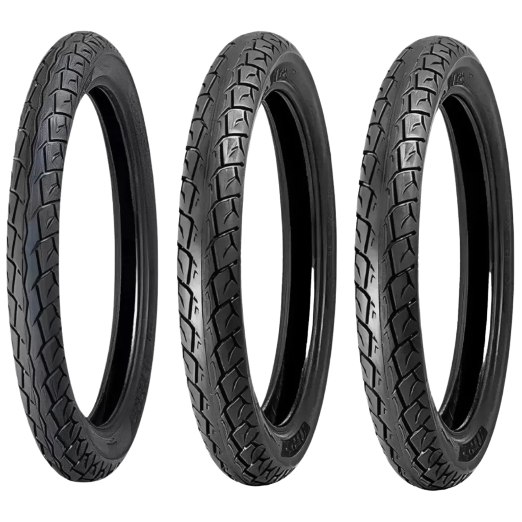 Combo 3 Pneus - 1 Pneu 80/100-18 + 2 Pneus 90/90-18 Levorin Matrix Sem Câmara