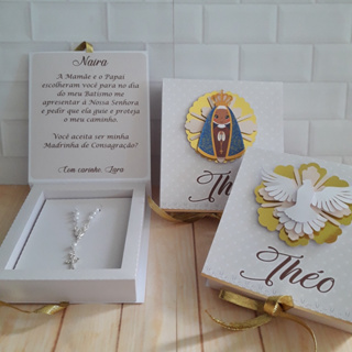 Convite Padrinho e Madrinha Batismo Consagração Nossa Senhora Aparecida em Oferta na Shopee