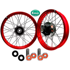 Par Roda Alumínio Vermelho Viper Titan 95/99 Esd Rolamento e Espaçador