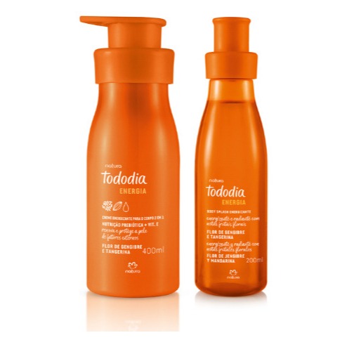 Kit Natura Tododia Energia Flor De Gengibre E Tangerina - Body Splash 200ml e Hidratante 400ml
