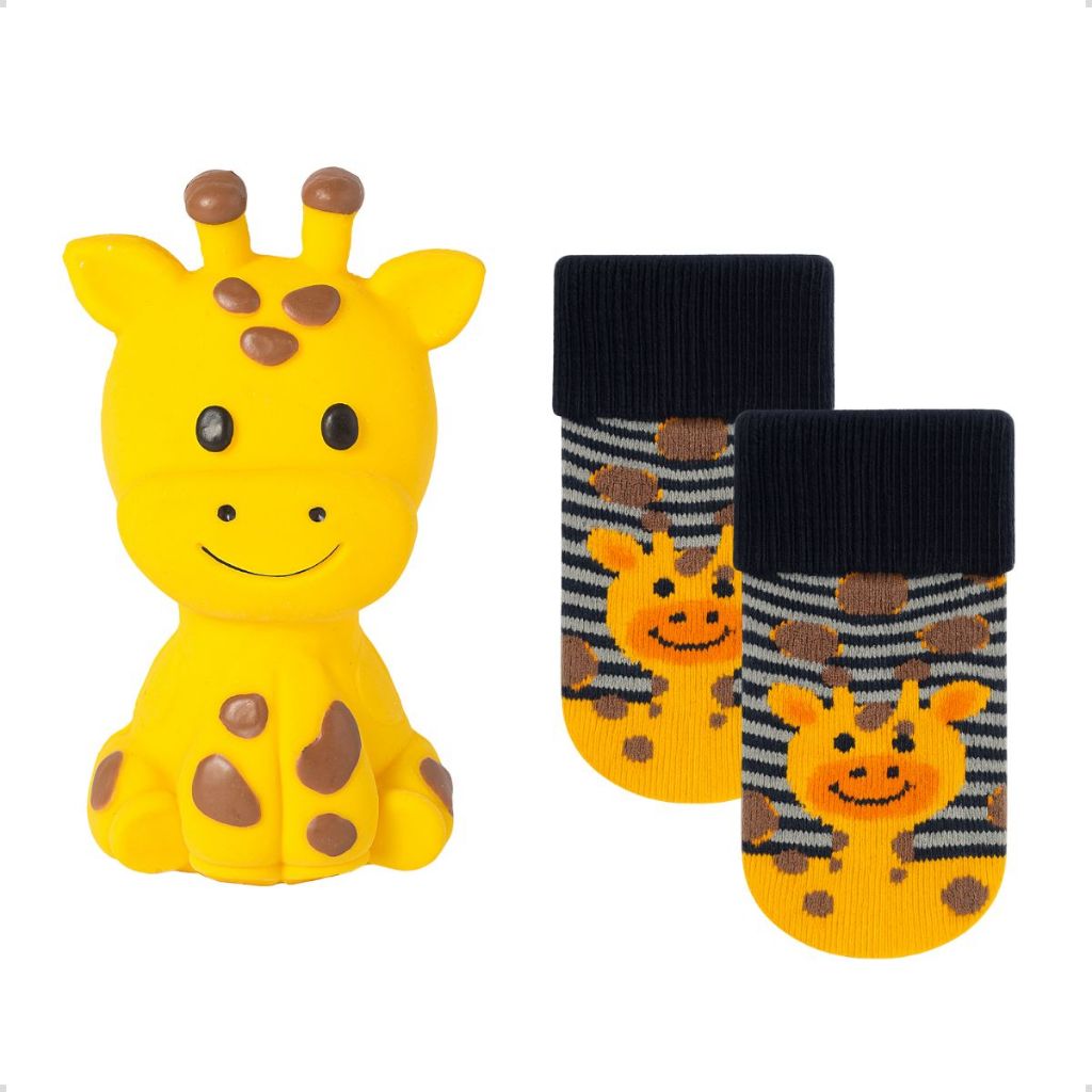 Kit Mordedor Bebê + Par de Meias Algodão Infantil Recém-Nascido Conforto Segurança Desenvolvimento em Oferta na Shopee