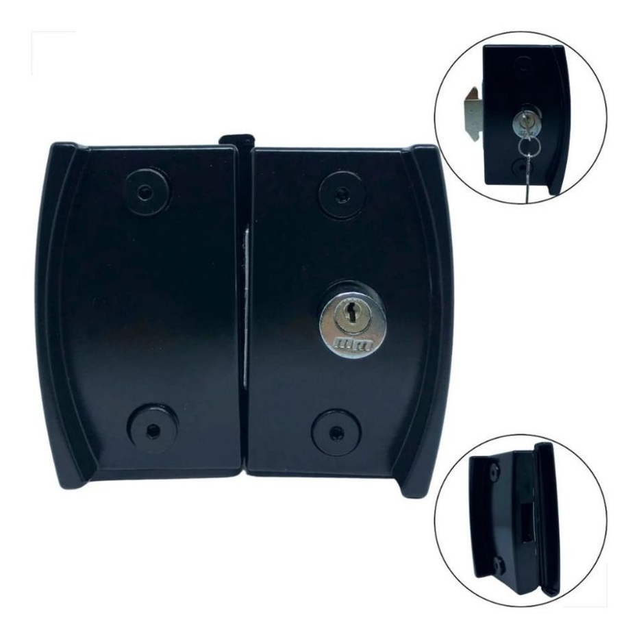 Fechadura Blindex Porta Vidro Correr 3530 Vv Completa Preto em Oferta na Shopee