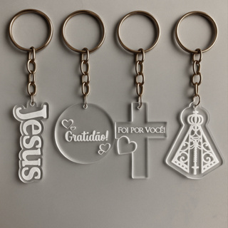 Kits  Chaveiros Acrílico Lembrancinhas Religioso Igreja Jesus Gratidão Cruz   5 cm em Oferta na Shopee