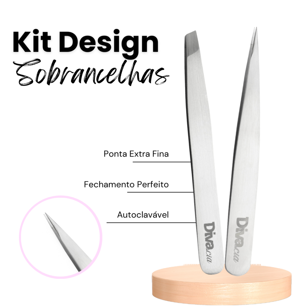 Kit Pinças Sobrancelhas Pinça Ponta Agulha Extra Fina e Chanfrada Design Sobrancelhas Autoclavável em Oferta na Shopee