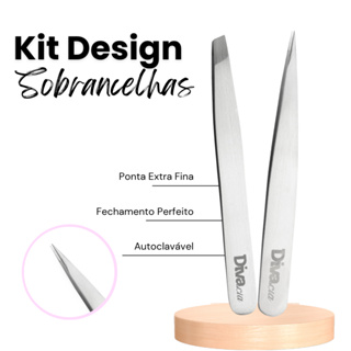 Kit Pinças Sobrancelhas Pinça Ponta Agulha Extra Fina e Chanfrada Design Sobrancelhas Autoclavável em Oferta na Shopee