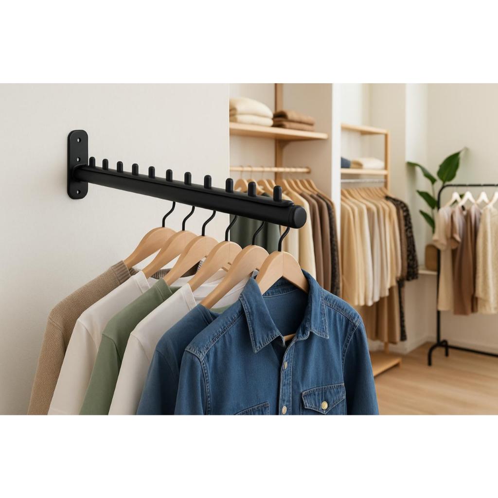 Arara Cabideiro Rt De Parede 40cm Para 10 Cabides com Parafusos e Buchas em Oferta na Shopee