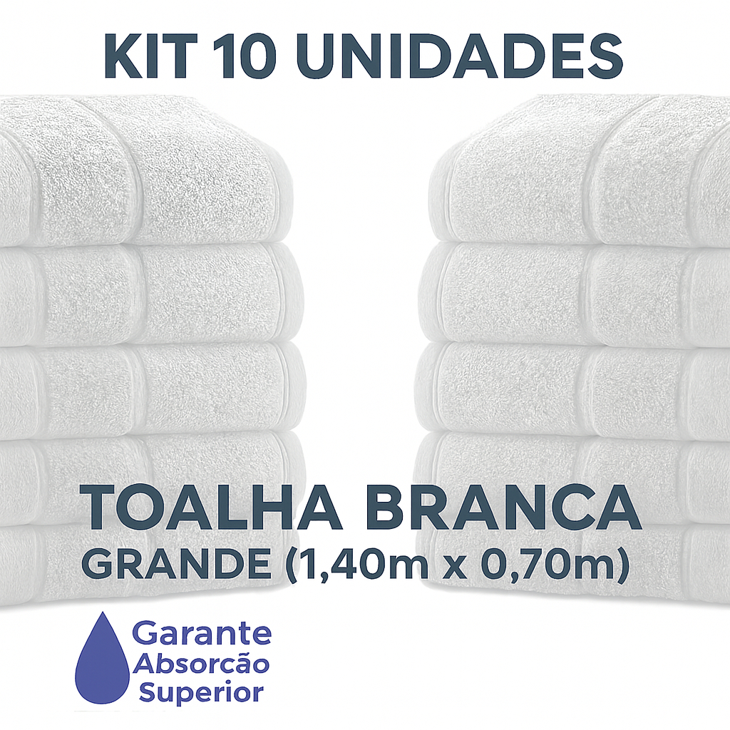 Kit Toalhas Grandes Premium Brancas 90% Algodão Hotel Casa Comercial Atacado Extrema Qualidade em Oferta na Shopee