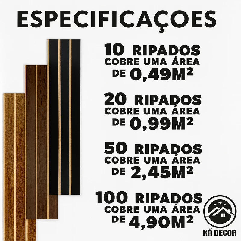 Kit até 100 Placas Ripadas MDF 45x11cm para Painel de Parede Autocolante — foto 8