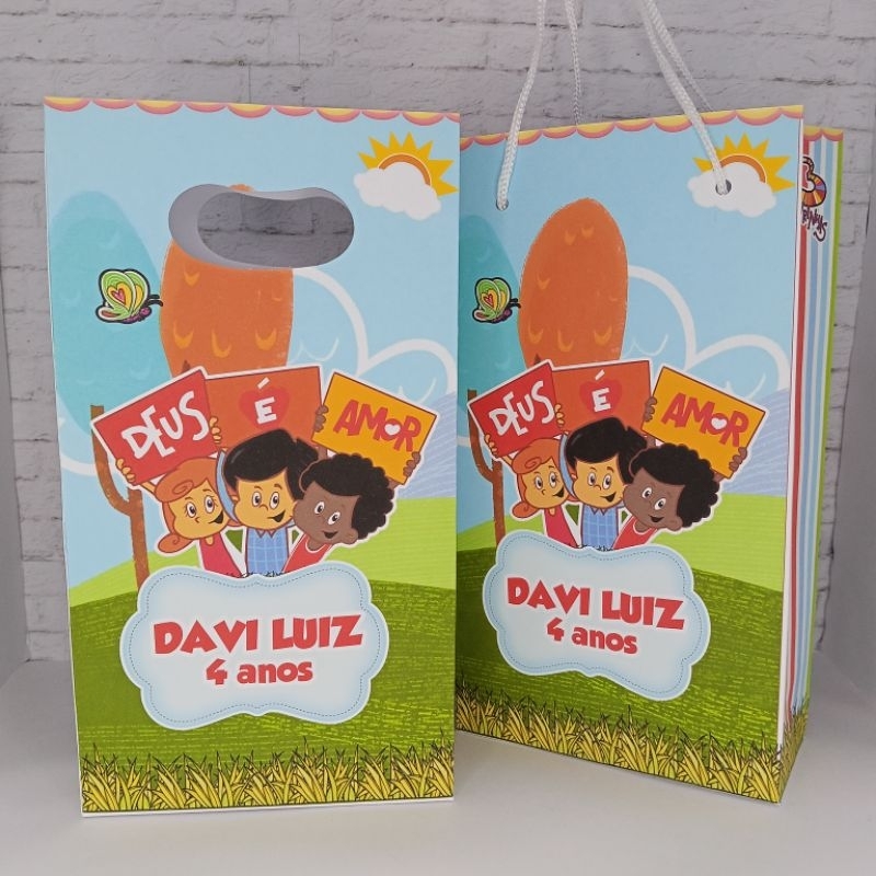 SACOLINHA PERSONALIZADA TRÊS PALAVRINHAS (PEGUE E MONTE), MIMO PARA FESTA, LEMBRANCINHA DE ANIVERSÁRIO, PERSONALIZADO