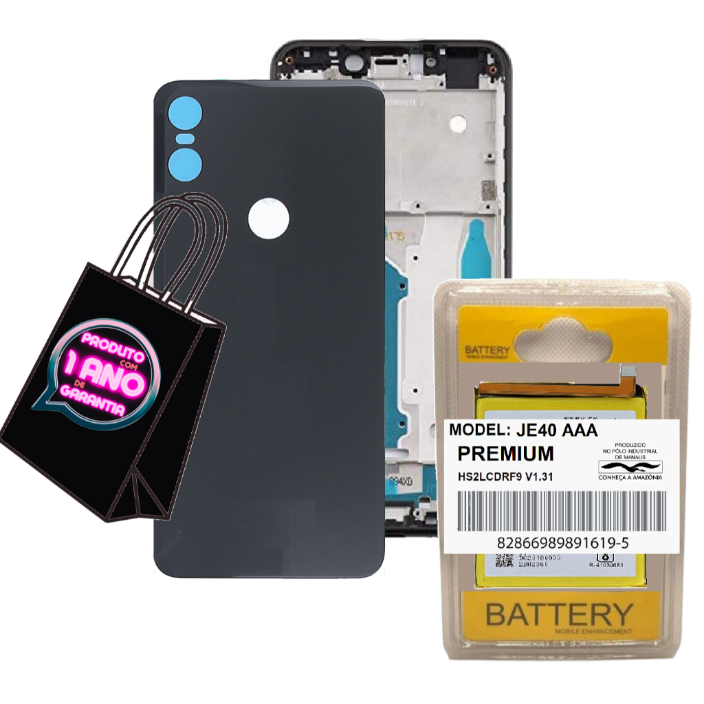 Carcaça Aro Chassis + Com Tampa + Battria Compatível Com Moto One Xt1941 + Longa Duração!