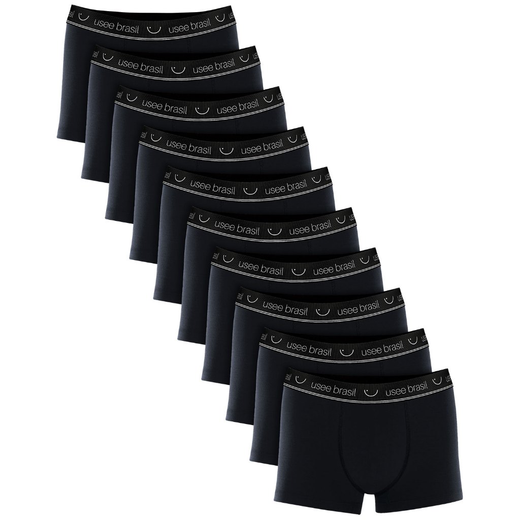 Kit Com 10 Cuecas Boxer Algodão Adulto Masculino Original Usee Brasil