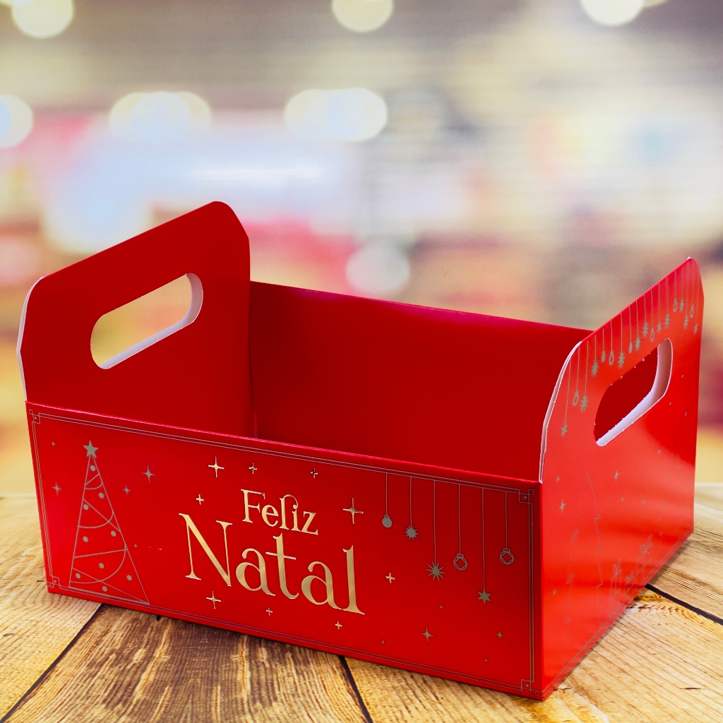 10 CESTA NATAL CAIXOTE G 25X18X14 5695 HOT STAMPING (NATAL 2025 IDEIA) (CHOCO)