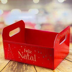 10 CESTA NATAL CAIXOTE G 25X18X14 5695 HOT STAMPING (NATAL 2025 IDEIA) (CHOCO)