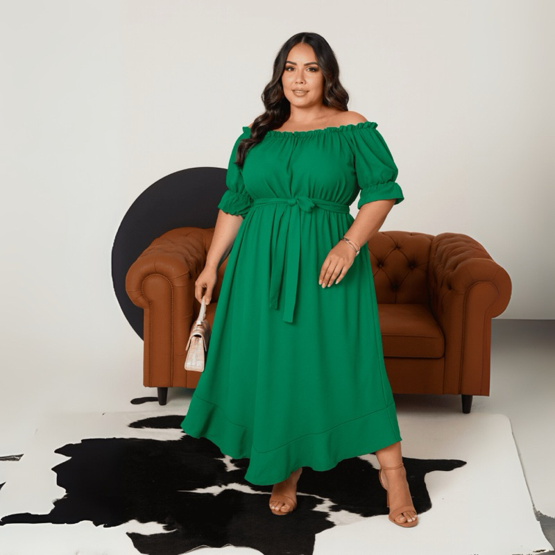 Vestido Longo Plus Size moda Grande GG até o tamanho 58 feminino Curves