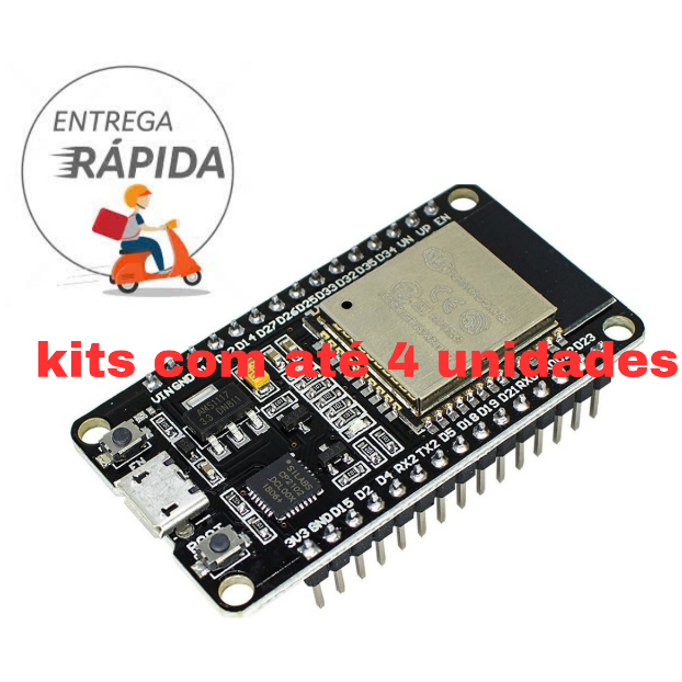Placa Esp32 Wifi / Bluetooth 30/38 Pinos soldados