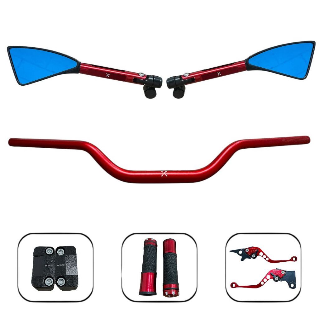 Kit Par Retrovisor Guidão Manete Manopla (Freio A Disco) Honda Cb250f Twister