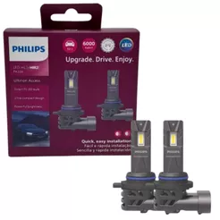 PAR DE LÂMPADA LED PHILIPS ULTINON ACCESS HIR2 FAROL ALTO E BAIXO 12V LUZ BRANCA DE .000K