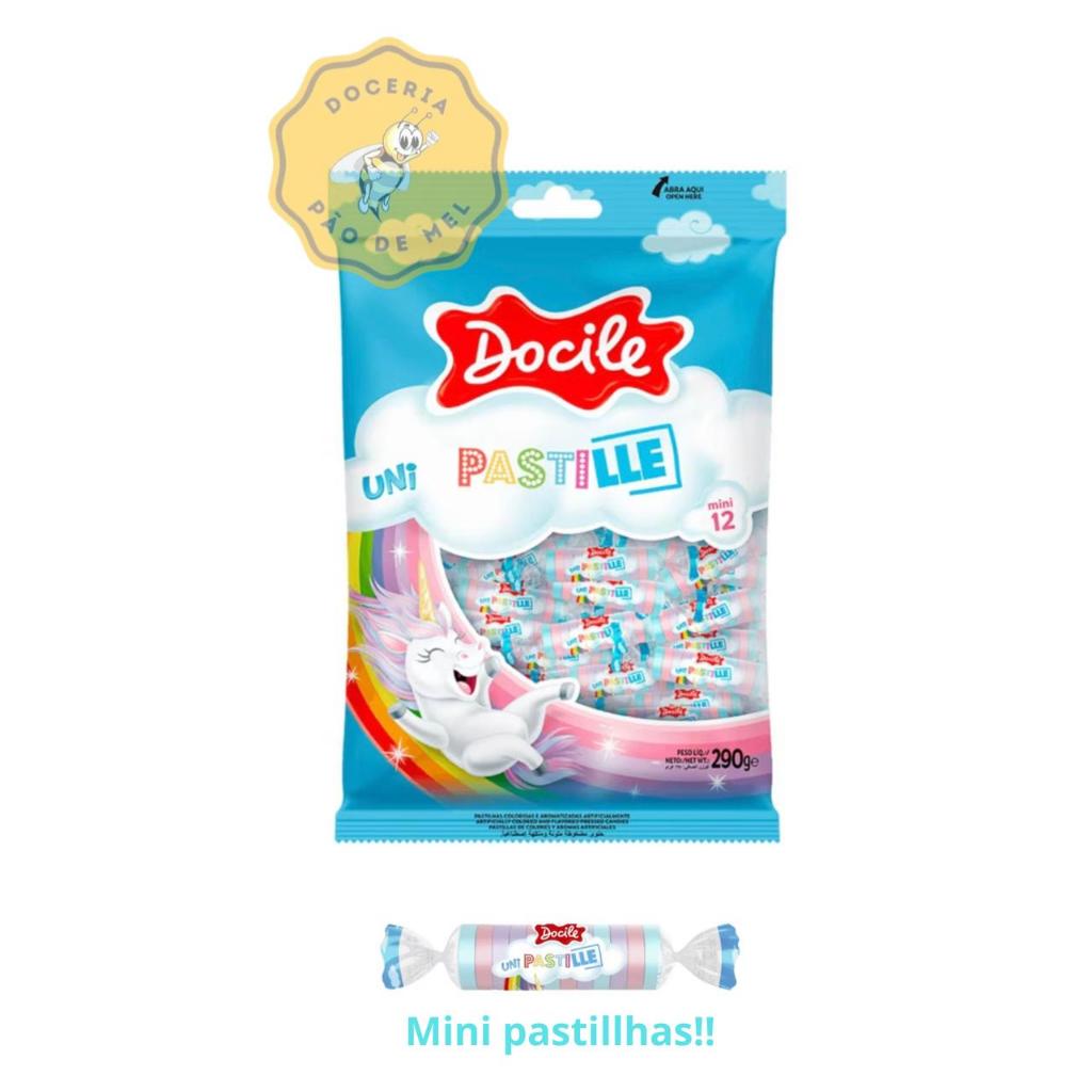 Docile Pastilha Mini 12 Unicornio  290g (aproximadamente 50 unidades)