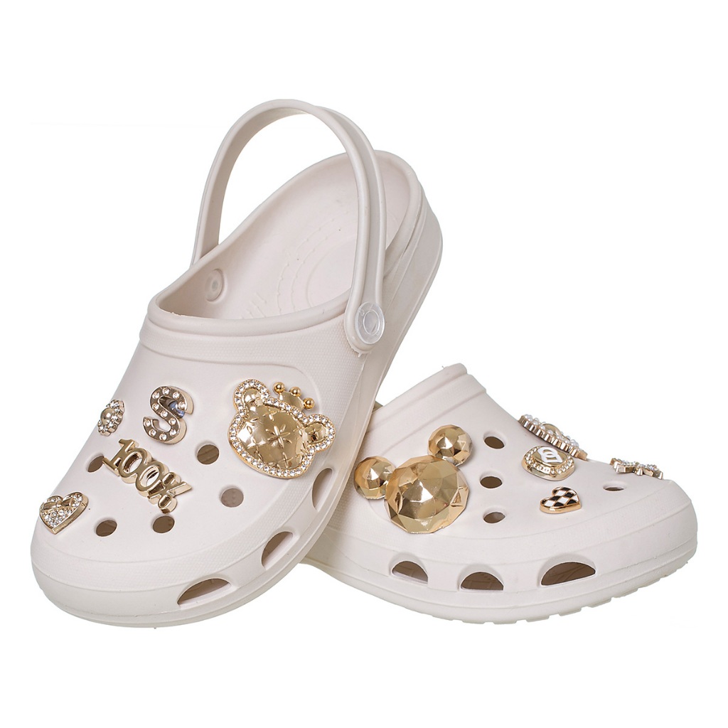 Babuche Infantil 10 pingentes Bótons Removíveis super leve e confortável dia a dia meninas estilosas em Oferta na Shopee