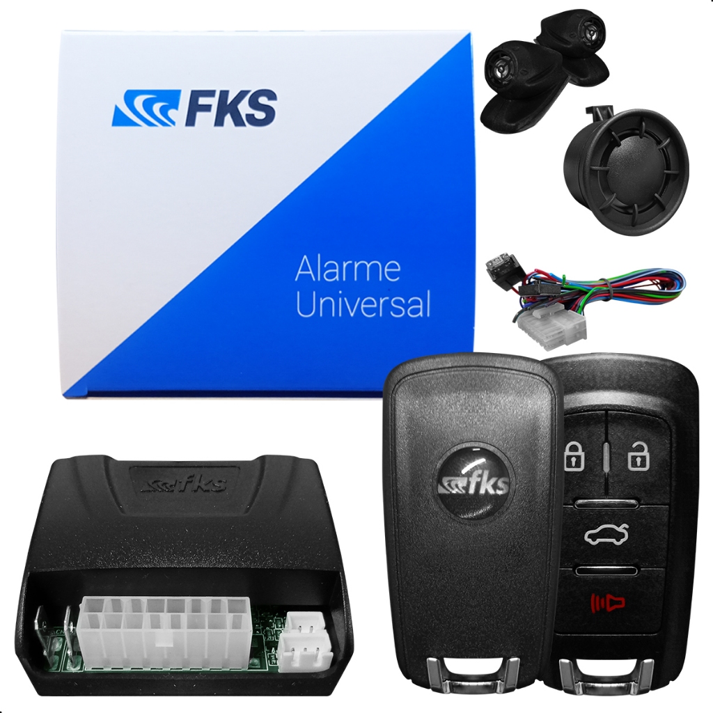 Alarme Automotivo Universal com 2 Controles Sirene 2 Sensor de Presença Chicote Instalação Antifurto