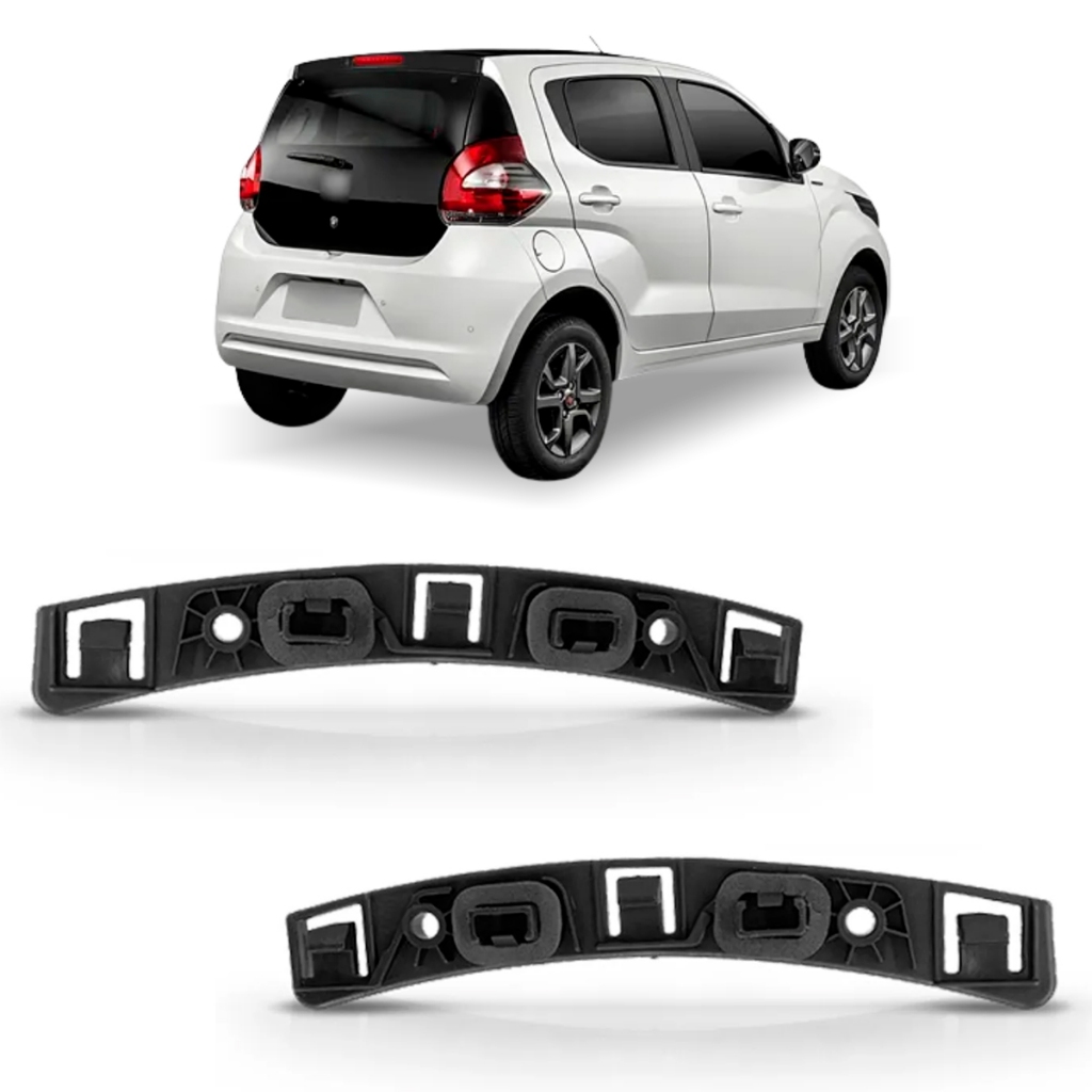 Par Suporte Guia Parachoque Traseiro Mobi 2016 Em Diante