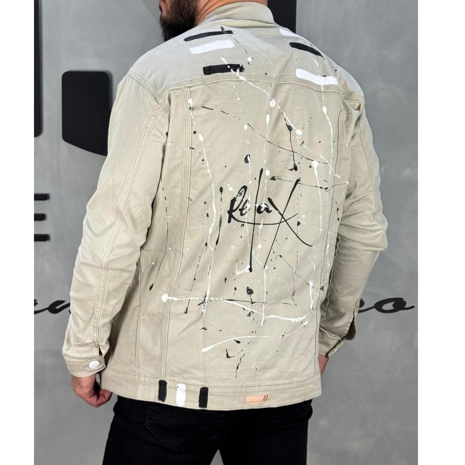 Jaqueta Masculina Bege, Preta, Cake e Bege Premium Estampada Relax Estilo Streetwear