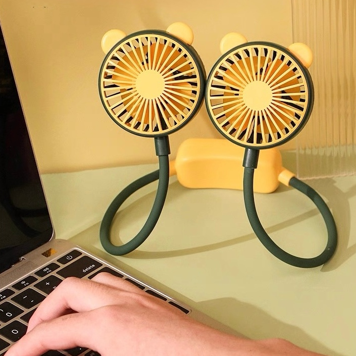 Mini Ventilador De Pescoço Dobrável Ventilador De Mesa Portátil 5 Velocidades Carregamento USB