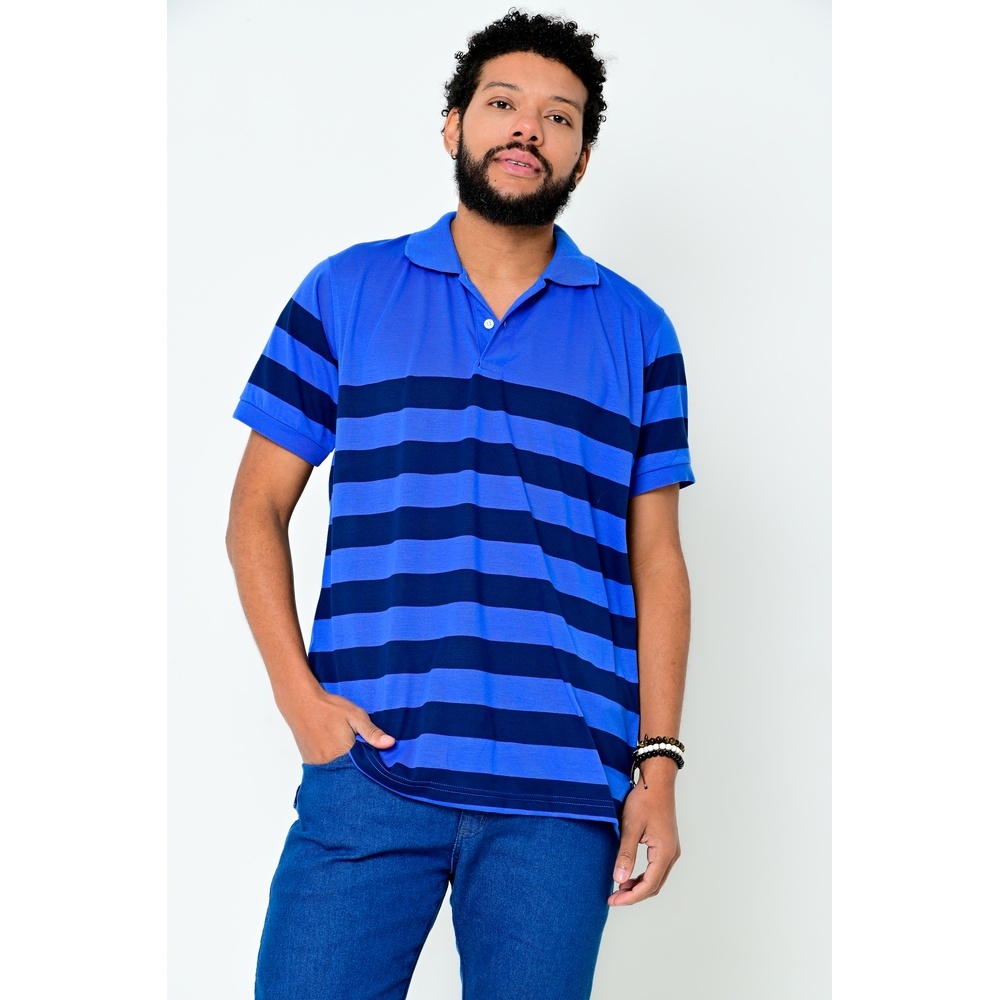 Camisa Polo John Masculina Listrada Camisaria Colombo em Oferta na Shopee