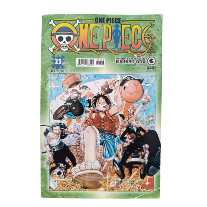 Mangá One Piece n°23 Edição meio-Tanko papel jornal de 2002 Editora Conrad
