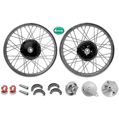 Par Aro Roda Cubo Preto Raio 4mm Ybr 125 / Factor Tambor + Flange + Espelho + Lona