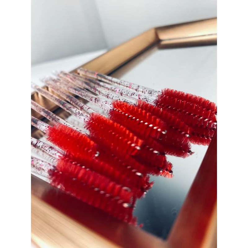 Escovinhas para Cílios E Sobrancelha com Glitter ✨ Pincel Descartável de Máscara | Lash Brush Higienico A unidade