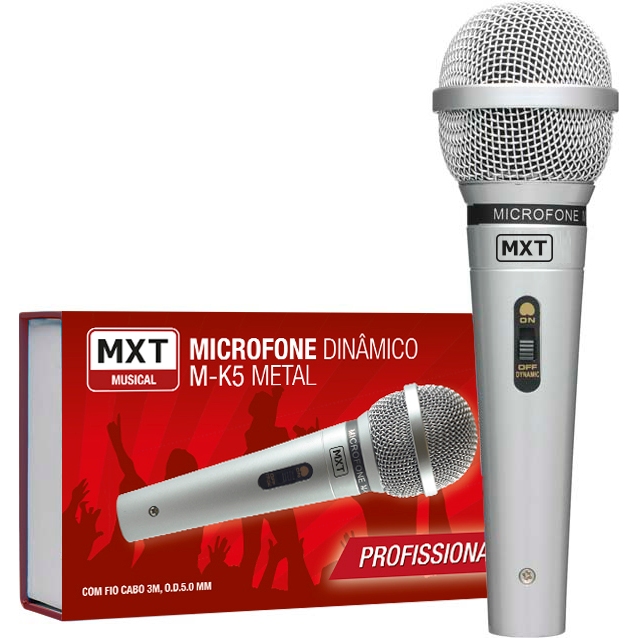 Microfone dinâmico com fio Metal MXT em Oferta na Shopee