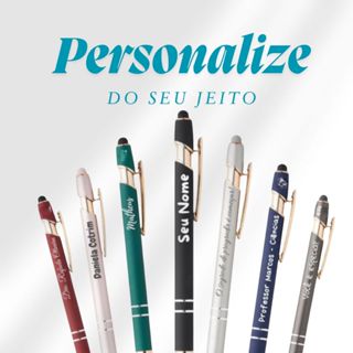 Kit 5/10 Canetas Personalizadas Metal Touch Gravação a Laser Logo Empresa Nome Frase Profissão em Oferta na Shopee