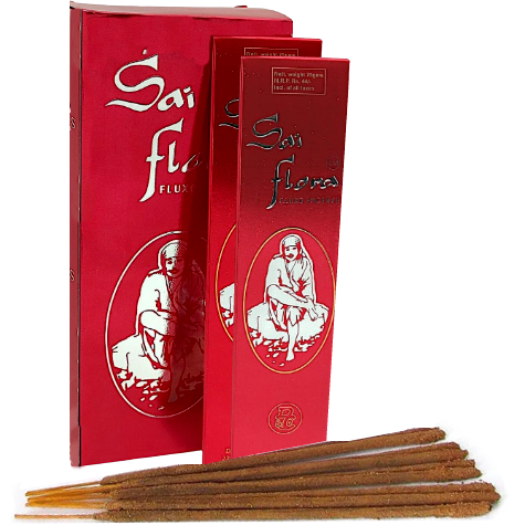 Incenso Massala Sri Sai Flora - Caixa fechada com 10 Embalagens de 25g cada.