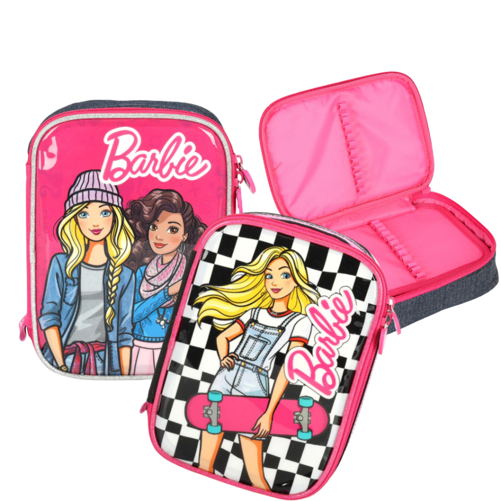 Estojo Pasta Três Divisórias Escolar Feminino