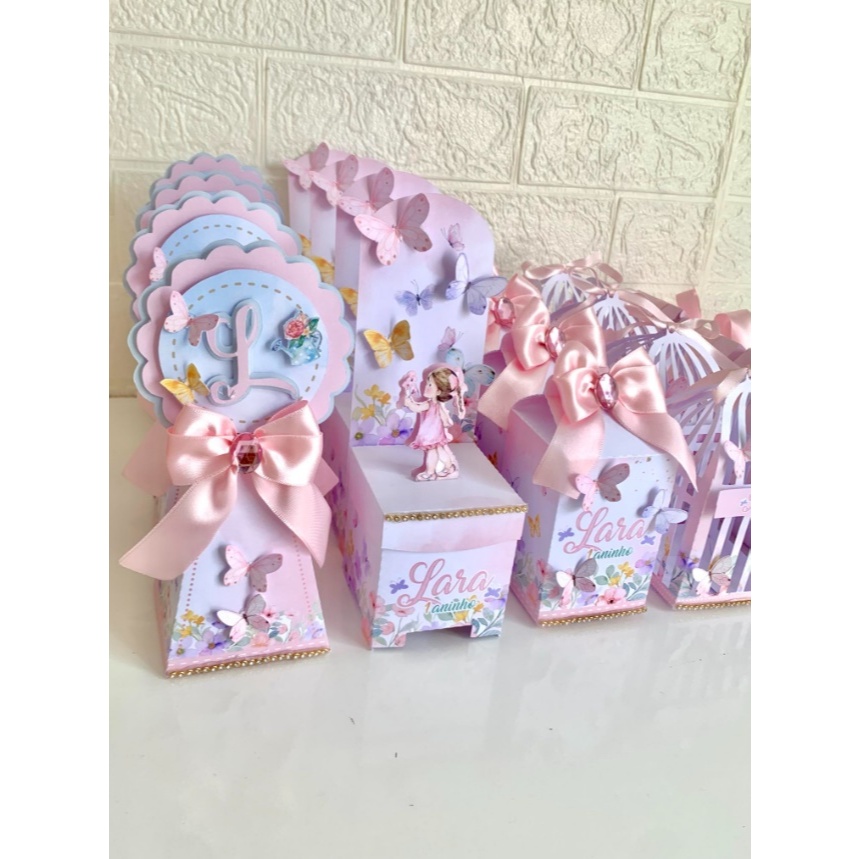 Kit Personalizados Jardim Encantado de Borboletas -  Lembrancinhas prontas para Festas e Aniversários